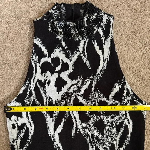 WHBM NWT Beaded Brushed Halter Sleeveless Halter Top Abstract Floral Size XSP - Picture 9 of 10